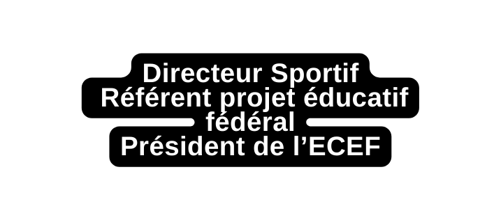 Directeur Sportif Référent projet éducatif fédéral Président de l ECEF